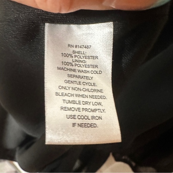 Draper James Black Knee Length Dress Sheer Long Sleeve Ruffle Hem Minimalist Lg - Picture 15 of 17